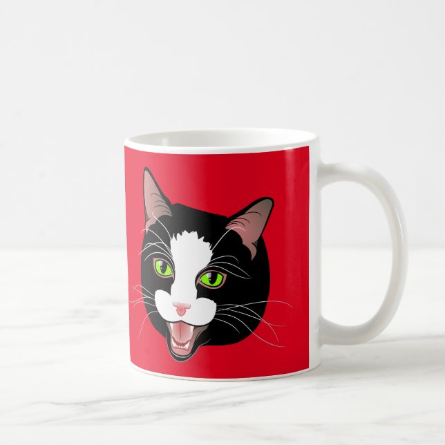 Caneca De Café MEOW do CAFÉ do bate-papo do gato! por (Direita)