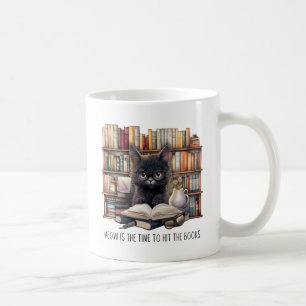 Caneca De Café Meow É A Hora De Atingir Os Livros