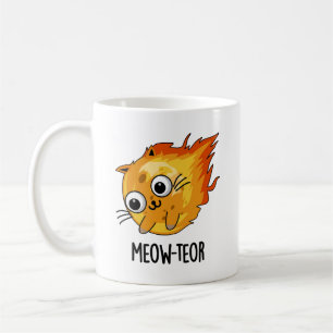 Caneca De Café Meow-teor Engraçado Meteor Pun