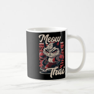 Caneca De Café Meow Thai Fighight Cat Muay Thai Boxgata Para Home