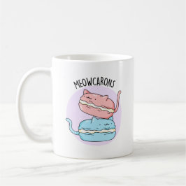 Caneca De Café Meowcarons Funny Macaron Pun
