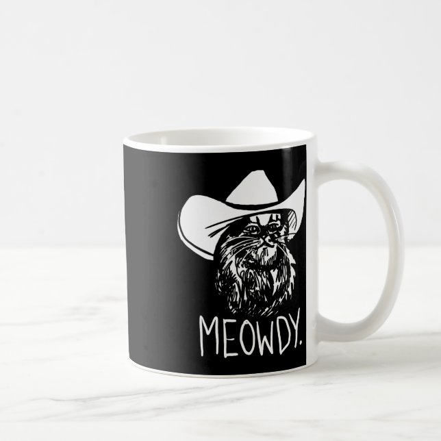 Caneca De Café Meowdy Texas Cat Meme (Direita)