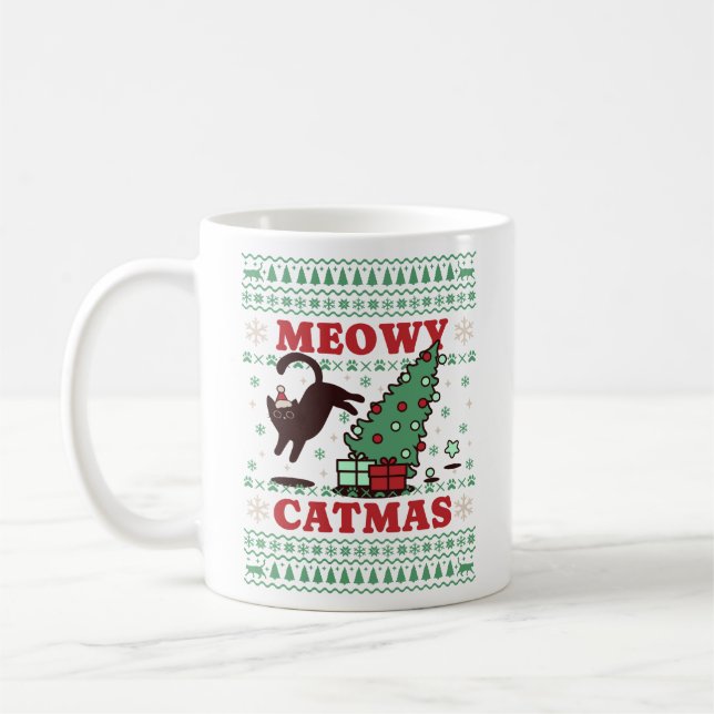 Caneca De Café Meowy Catmas Natal (Esquerda)