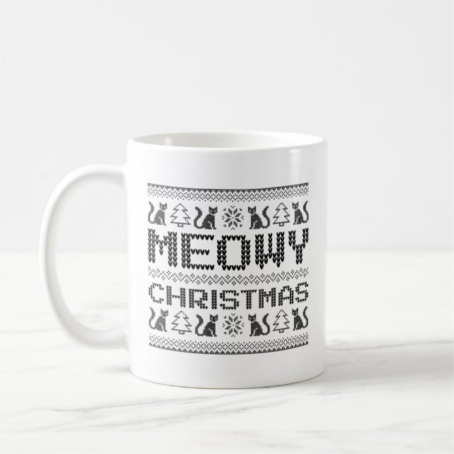 Caneca De Café Meowy Christmas (Esquerda)
