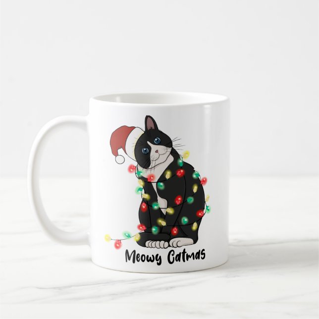 Caneca De Café Meowy Christmas (Esquerda)