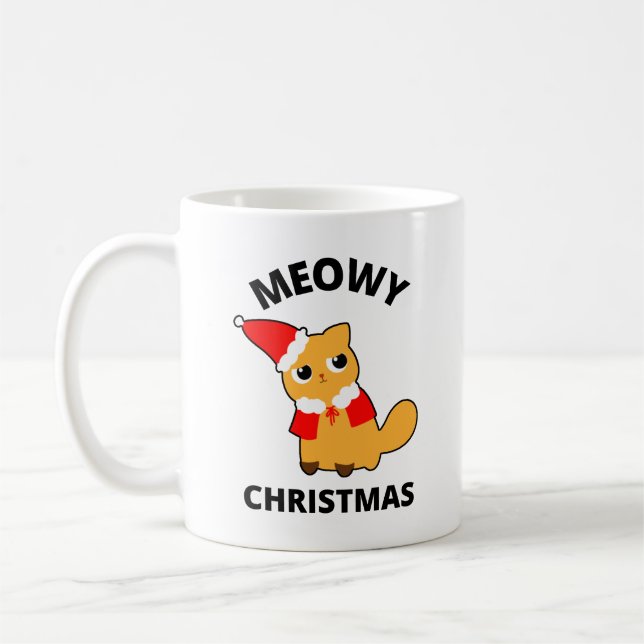 Caneca De Café Meowy Christmas (Esquerda)