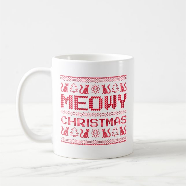 Caneca De Café Meowy Christmas (Esquerda)