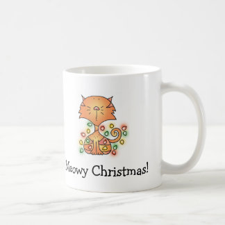 Caneca De Café MEOWY CHRISTMAS! Cartoon Mug por April McCallum