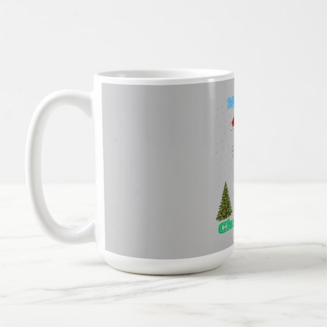 Caneca De Café Meowy Christmas Cute Cat Design | Funny Holiday Ca (Esquerda)