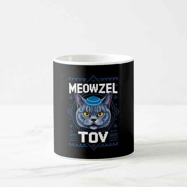 Caneca De Café Meowzel Tov Hanukkah, Feriado Judeu (Centro)
