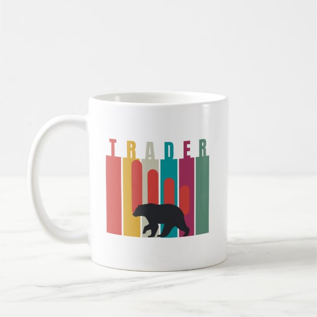 Caneca De Café Mercado baixista | Trader | Design simples (Esquerda)