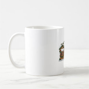 Caneca De Café Mercado de Natal Neve Barracas Noite Arte