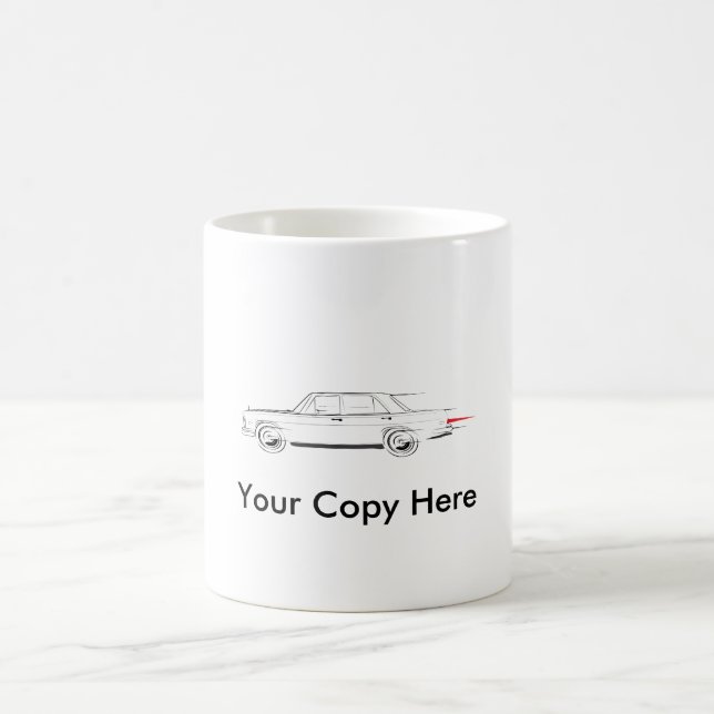 Caneca De Café Mercedes 280 SE W108 para fundo branco (Centro)