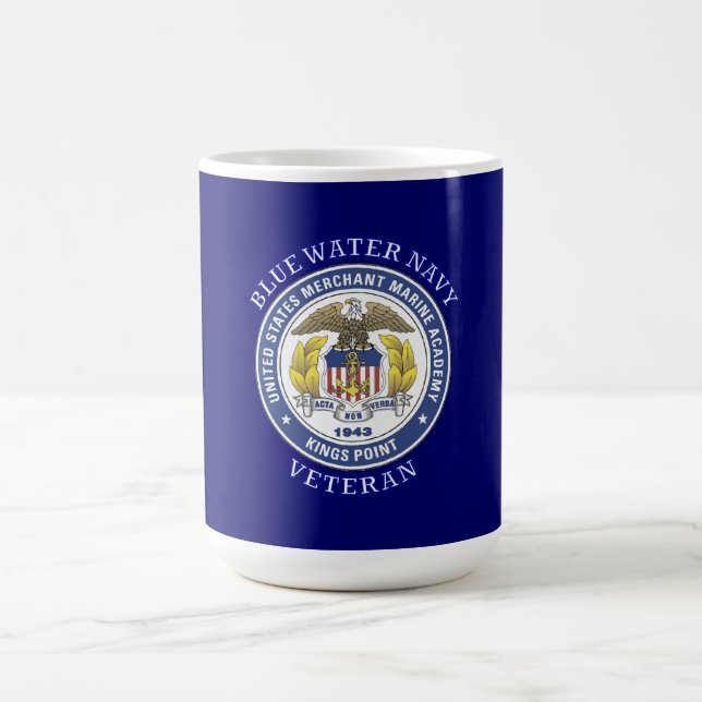 Caneca De Café Merchant Marine Academy Blue Water Veteran (Centro)
