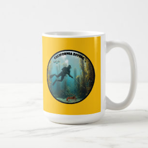 Caneca De Café Mergulhador de mergulho livre na Califórnia com pe