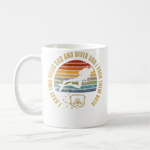Caneca De Café Mergulhador E Pai Mergulho De Escafandro Divertido