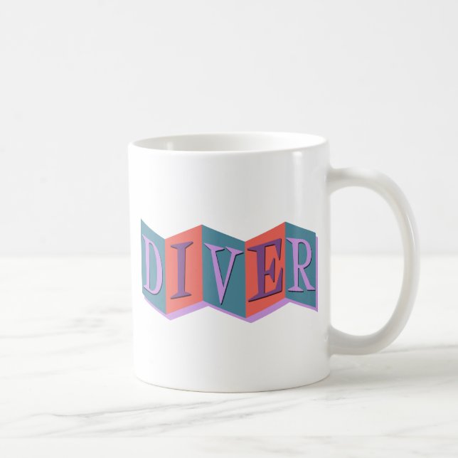 Caneca De Café Mergulhador (sinal retrô) (Direita)