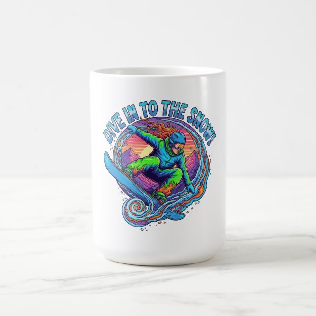 Caneca De Café Mergulhe no Snowboard (Centro)