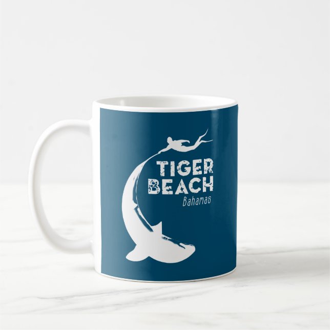 Caneca De Café Mergulho de tubarão na praia de Tiger (Esquerda)