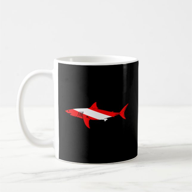 Caneca De Café Mergulho Dive Shark Scuba Para Mergulhar (Esquerda)