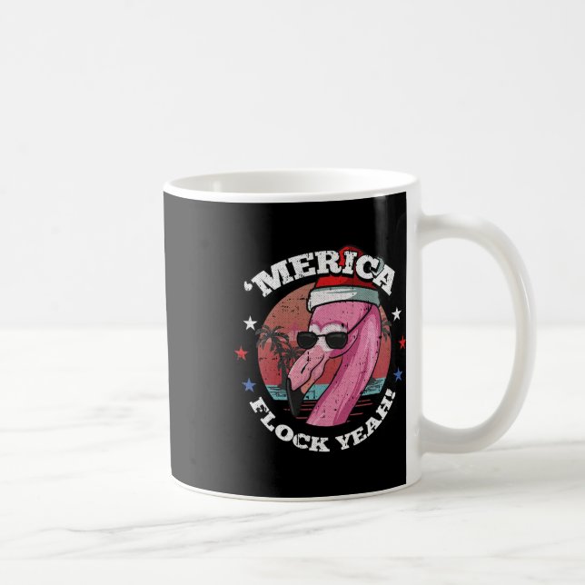 Caneca De Café Merica Christmas In July Cool Flamingo Summer Trop (Direita)