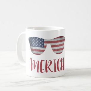 CANECA DE CAFÉ "MERICA COM ÓCULOS-UNHO AMERICANOS - EUA 