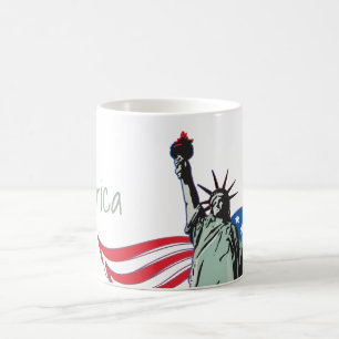 Caneca De Café "Merica e Estátua da Liberdade