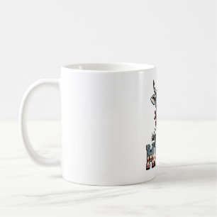 Caneca De Café Merica Gráfico de Gravura Vintage Patriótica Vaca_