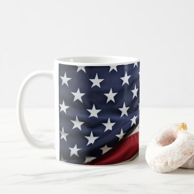 Caneca De Café "Merica Orud Flag Cerâmica Mug (Com Donut)