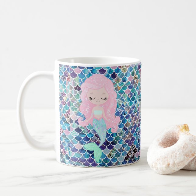 Caneca De Café Mermaid Blues Mug (Com Donut)