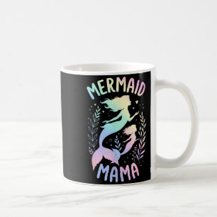 Caneca De Café Mermaid mamãe arte fofo vintage dia das mães artwo