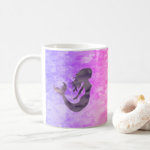 Caneca De Café Mermaid Ombre - pintura arco-íris