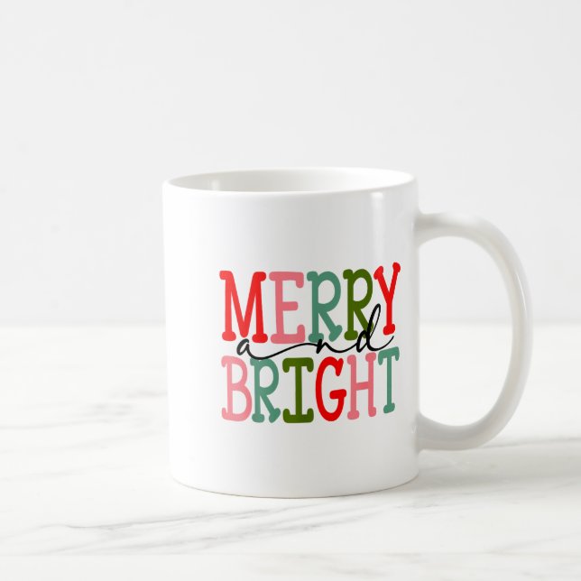 Caneca De Café Merry And Bright Christmas Women Girls Kids Toddle (Direita)