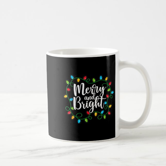 Caneca De Café Merry And Bright Funny Family Matching Christmas O (Direita)