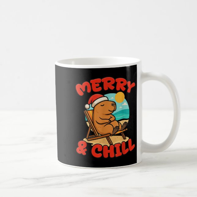 Caneca De Café Merry And Chill Capybara _ Funny Cute Capybara San (Direita)
