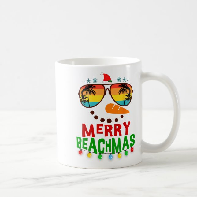 Caneca De Café Merry Beachmas Trocal Christmas Hawaii Snowman Bea (Direita)