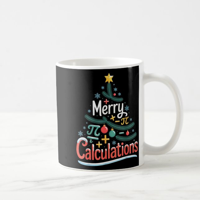 Caneca De Café Merry Calculations Funny Math Teacher Christmas  (Direita)