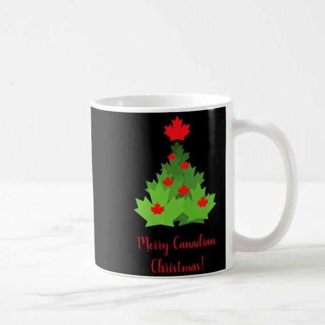 Caneca De Café Merry Canadian Maple Leaf Flag Christmas  (Direita)