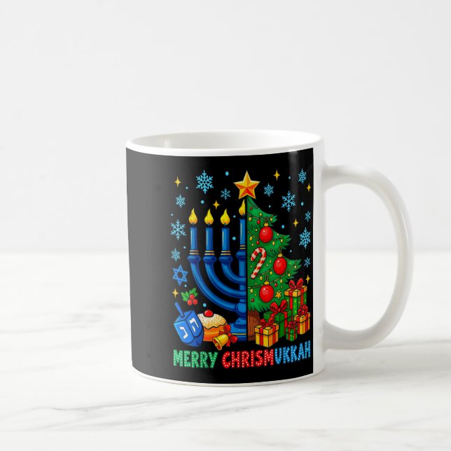 Caneca De Café Merry Chrismukkah Happy Christmas Hanukkah Pajama  (Direita)