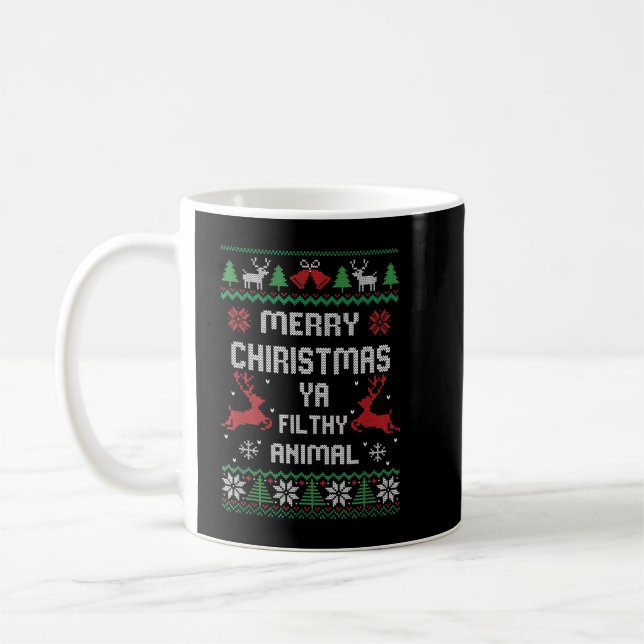 Caneca De Café Merry Christmas Animal Filthy Ya  Copy (Esquerda)