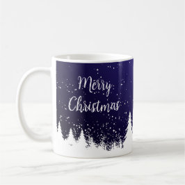 Caneca De Café Merry Christmas Blue Mug