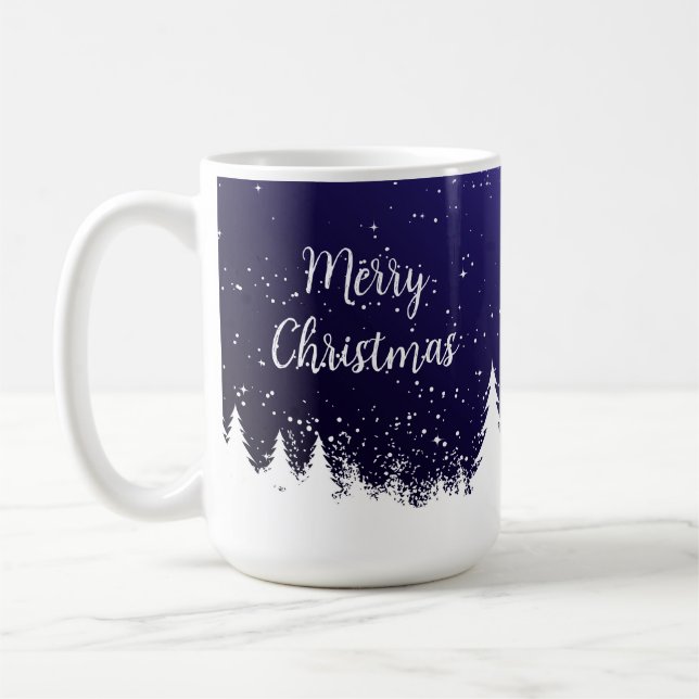 Caneca De Café  Merry Christmas Blue Mug (Esquerda)