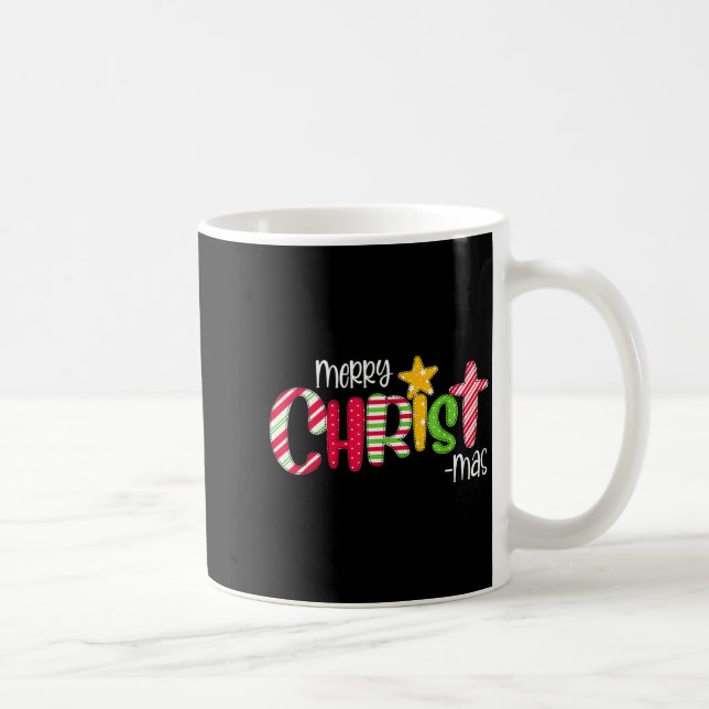 Caneca De Café Merry Christmas Candy Cane Christ Holiday Faith  (Direita)