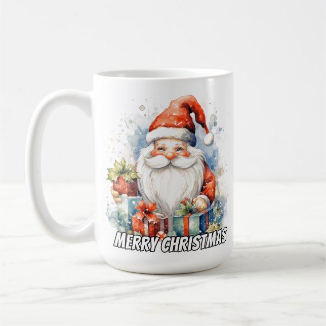 Caneca De Café Merry Christmas Cute Little Santa Claus (Esquerda)