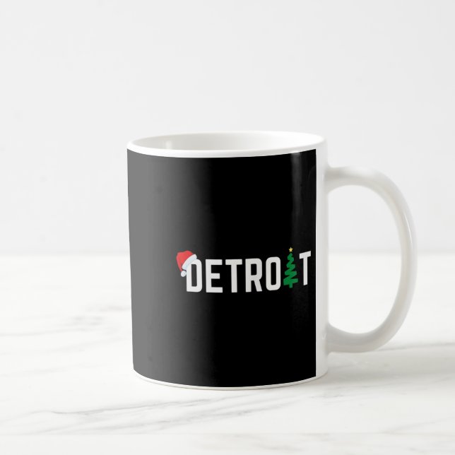 Caneca De Café Merry Christmas Detroit Happy Holidays Michigan Sa (Direita)