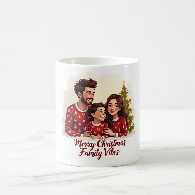 Caneca De Café Merry Christmas Family Vibes Mug – Cozy Holiday  (Centro)