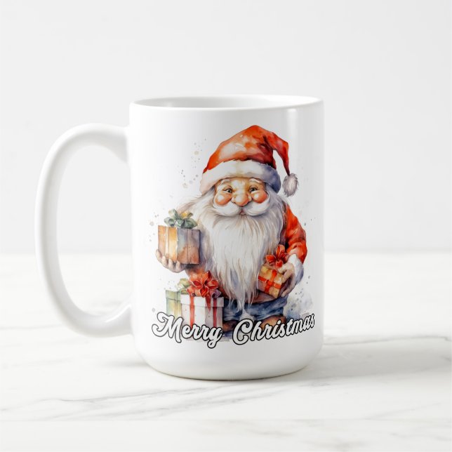 Caneca De Café Merry Christmas Festive Little Santa Claus (Esquerda)