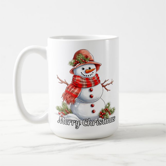 Caneca De Café Merry Christmas Festive Little Snowman (Esquerda)