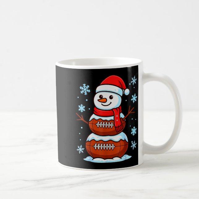 Caneca De Café Merry Christmas Football Snowman Pajamas Funny Srt (Direita)