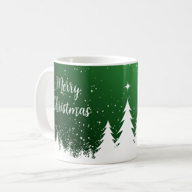 Caneca De Café  Merry Christmas Green Mug (Frente Esquerda)